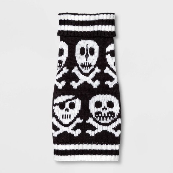 Skulls and Crossbones Dog and Cat Sweater  Nwt Halloween - Picture 1 of 4
